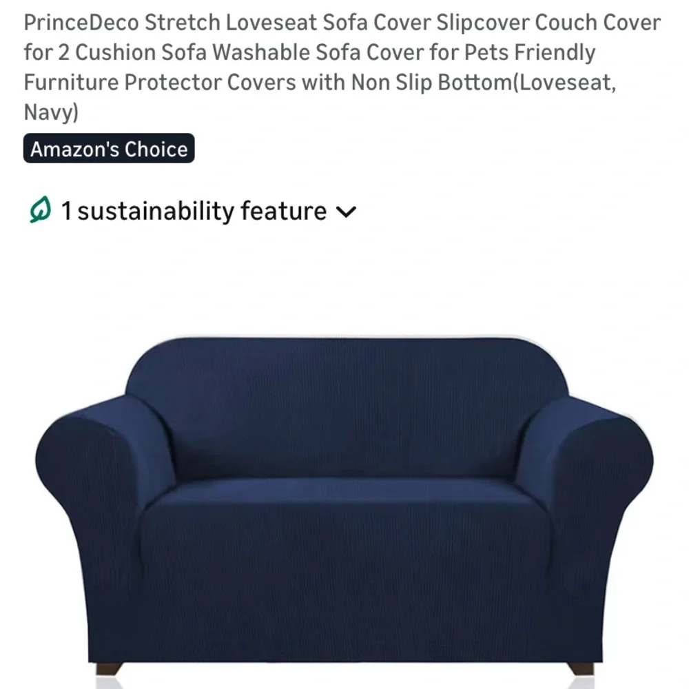 Prince deco Navy Sofa Cover for Loveseat